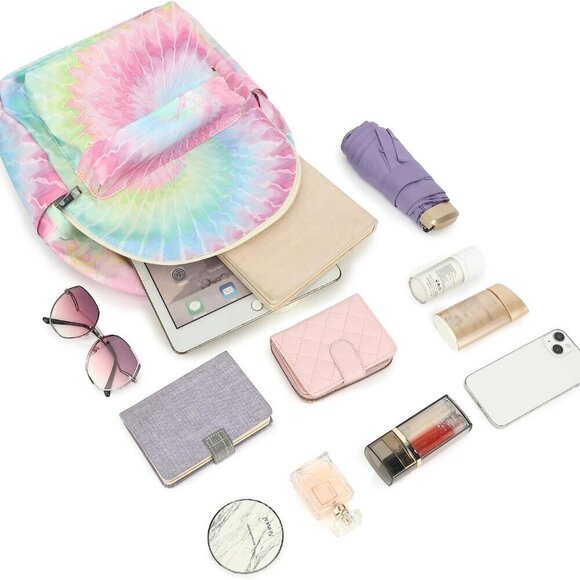 Girls Mini Backpack Waterproof Tie Dye Small Purse for Women Teens Kids Travel
